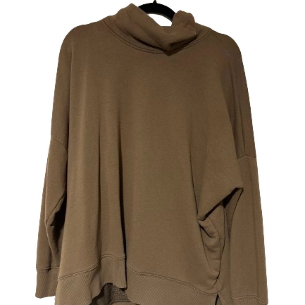 🫒 Olive Green Mock-Neck Sweatshirt - Medium